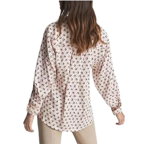 Reiss NWOT Pia Printed Geometric half button up - 2 ($228) - Picture 2 of 15
